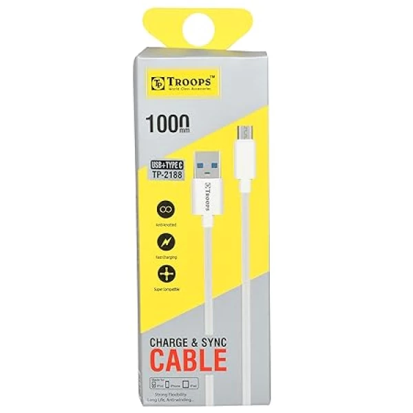Troops USB Charging Cable for Type C - White
