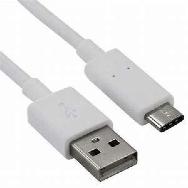 AMR Charging USB Cable Like USB Type C Charging Cable to USB A Male Cable Best Tangle Free Heavy Duty High Speed Cable - White