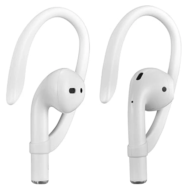 AirPods Ear Hooks Compatible with Apple AirPods 1, 2 and Pro, ICARERSPACE Sports Headset for AirPods 1, 2 and Pro - White